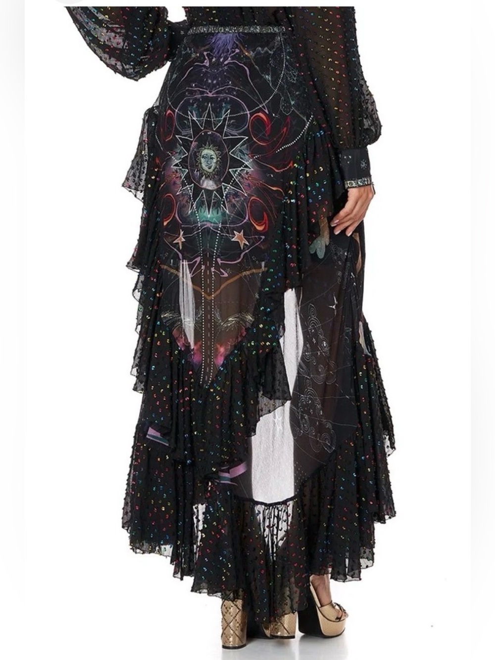 Camilla Midnight Moon House Silk maxi skirt 💜Rare Find!